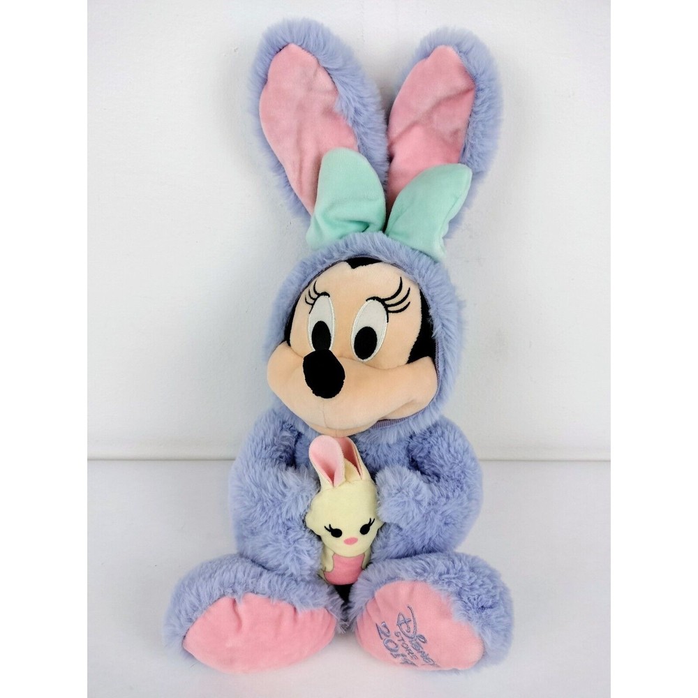 Disney Store 2019 Authentic Minnie Mouse Bunny Plush 18" Stuffed Animal Toy